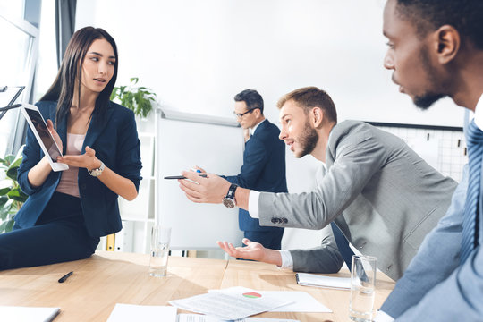 business parters having conversation
