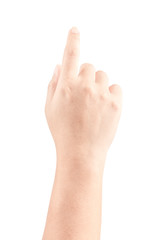 Obraz premium Close up Hand and arm on white background.