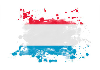 Luxembourg flag grunge painted background