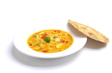 Chicken curry with naan