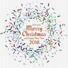 Flying christmas confetti, anniversary celebration, happy birthday party vector background.