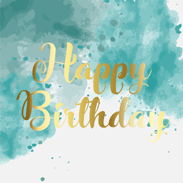 watercolor greeting card - Happy birthday