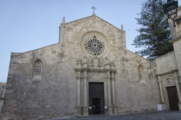 Fototapeta na wymiar The front of the Otranto Cathedral