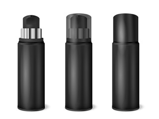 Black Spray Cans Realistic Set