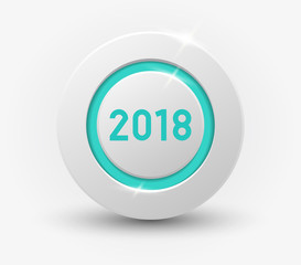 Flat postcard new year 2018