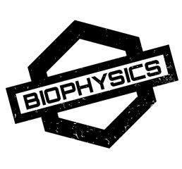 Biophysics rubber stamp. Grunge design with dust scratches. Effects can be easily removed for a clean, crisp look. Color is easily changed.