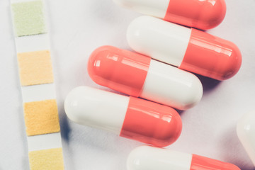 The pills on a table