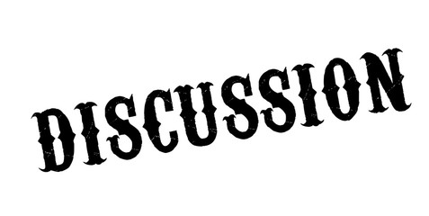 Discussion rubber stamp. Grunge design with dust scratches. Effects can be easily removed for a clean, crisp look. Color is easily changed.