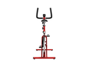 A sports bike home red in front 3d render on a white background no shadow