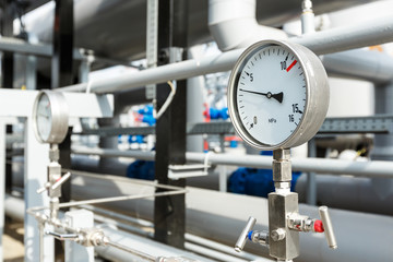 Gas manometer on a gas development plant