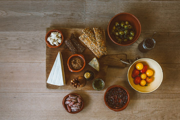 high angle view of ready to eat food