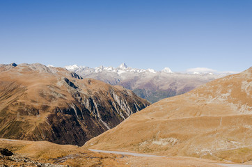 Nufenenpass, Nufenen, Passstrasse, Bergstrasse, Alpen, Wallis, Tessin, Wanderweg, Herbst, Schweiz