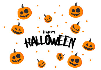 Happy halloween banner. Vector illustration with pumpkins. Trick or treat.
