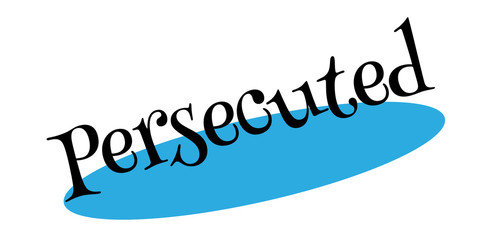 Persecuted rubber stamp. Grunge design with dust scratches. Effects can be easily removed for a clean, crisp look. Color is easily changed.