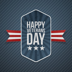 Happy Veterans Day greeting Badge
