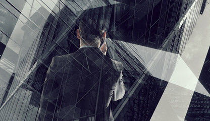 Fototapeta premium Modern business style. Mixed media