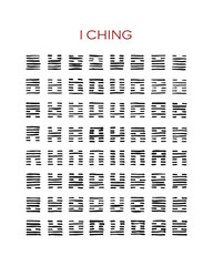 I Ching hexagrams. The 64 symbols of Chinese Book of Changes. Handmade vector ink painting. - 176979126