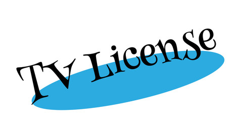 TV License rubber stamp. Grunge design with dust scratches. Effects can be easily removed for a clean, crisp look. Color is easily changed.