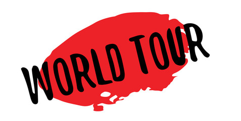 World Tour rubber stamp. Grunge design with dust scratches. Effects can be easily removed for a clean, crisp look. Color is easily changed.