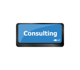 computer keyboard with key consulting, business concept