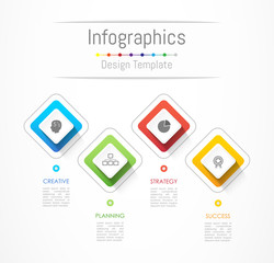 Infographic design elements for your business data with 4 options, parts, steps, timelines or processes. Vector Illustration.