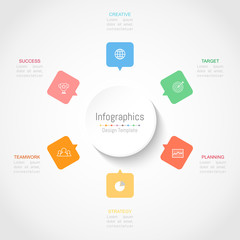 Infographic design elements for your business data with 6 options, parts, steps, timelines or processes. Vector Illustration.