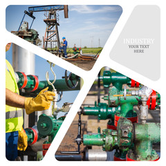 Oil And Gas Industry. Manufacturing photo collage