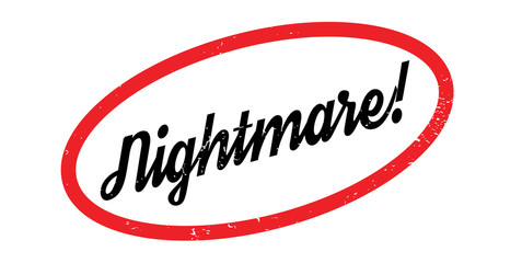 Nightmare rubber stamp. Grunge design with dust scratches. Effects can be easily removed for a clean, crisp look. Color is easily changed.