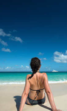 Woman in Caribbean Beach
