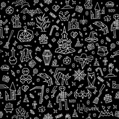 Happy Halloween doodle pattern