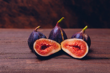 black figs on a wooden background