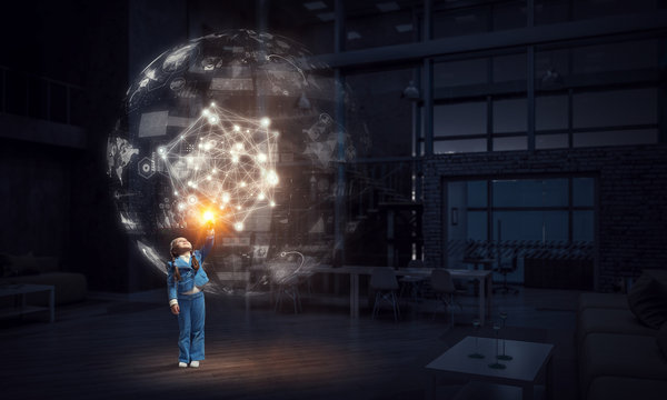 Touching something mysterious. Mixed media