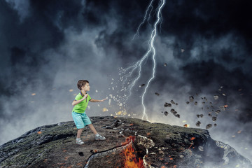 Obraz premium Do not let your child walking around. Mixed media