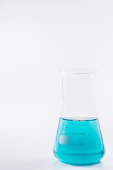 science and clinic background. Chemical and Medical laboratory research.  laboratory beakers with colorful liquids and reagents.  