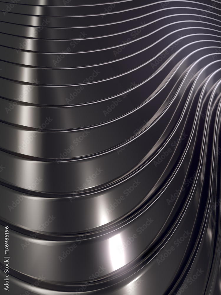 Aufkleber Wave band abstract background surface 3d rendering