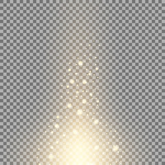 Glow sparks effect, golden color