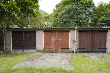 Alte Garagen, Mecklenburg-Vorpommern, Deutschland, Europa