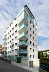 Six-floor modern building, exteriors