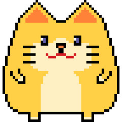 Obraz premium vector pixel art fat cat