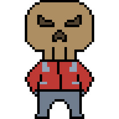 vector pixel art skull