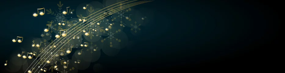  Christmas background decorated with music notes © sidliks