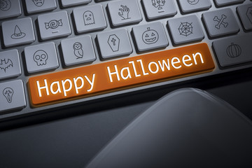 Happy Halloween key on computer keyboard button