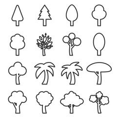 vector of tree icon set