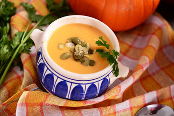 Homemade pumpkin soup