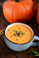 Homemade pumpkin soup