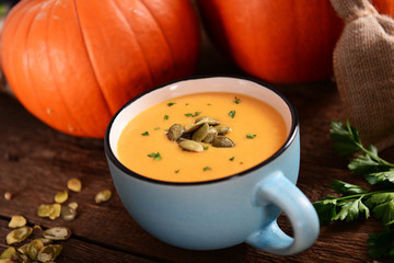 Homemade pumpkin soup