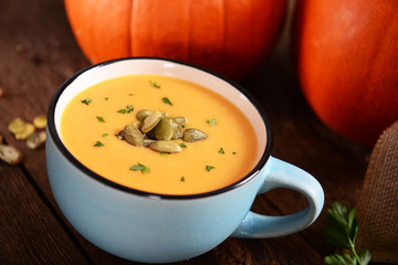 Homemade pumpkin soup