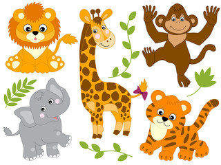 Vector Set of Jungle Animals