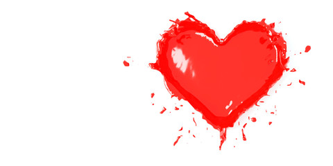 Liquid heart, love and feelings concepts, original 3d rendering