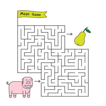 Cartoon Pig Maze Game